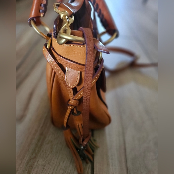 Dooney & Bourke Brown Women's Leather Top Handle Satchel Crossbody Bag. - Picture 6 of 16